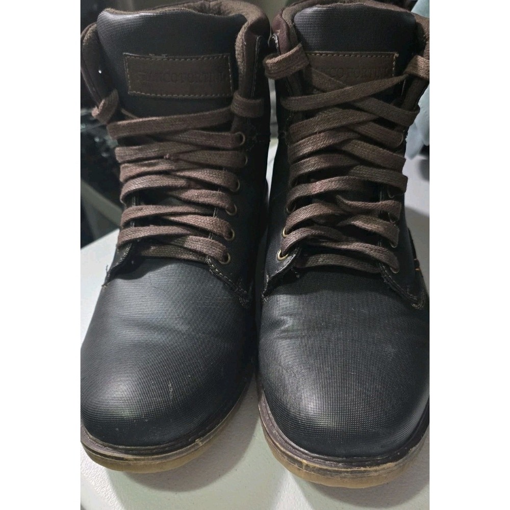 Franco Fortini‎ Men's Lace Up Boots Black Leather Amped Size 12